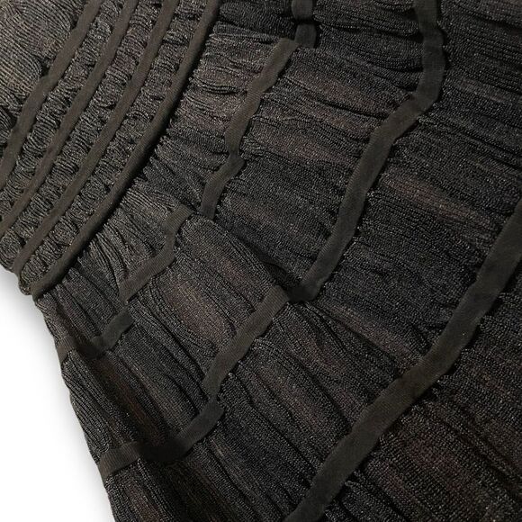 ALAÏA PARIS Black Knit Overlay Dress  |Size:Small| - Picture 3 of 14